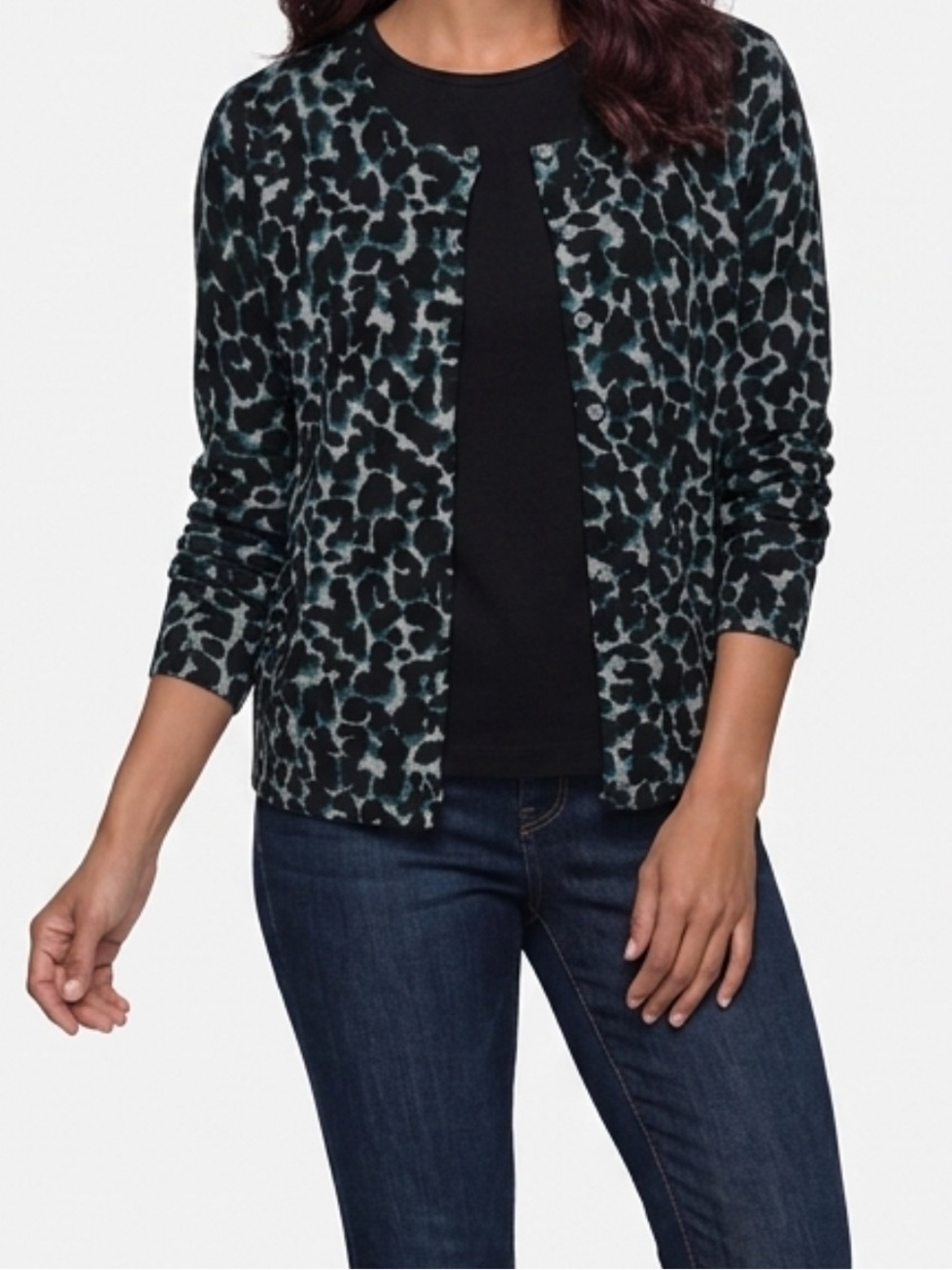3️⃣for 1️⃣ Animal print Cardigan button cardigan Jessica  EUC